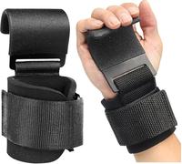Sports Fitness Weight Lifting Hooks Heavy Duty Lifting Wrist Straps for Pull ups Deadlift Power Lifting Lifting Grips with Neoprene Padded Workout Straps for Weightlifting Gym Straps for Men and Women