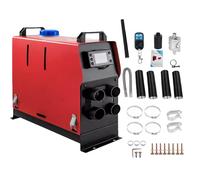 sports flyfree 12V Diesel Heater 8kw, All In One Diesel Night Heater with Remote Control And LCD Monitor for RV Truck, Bus, Boat, Touring Car, Caravans, Motorhomes (Red four-hole)