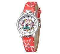 Sports Gift Football Trend Watch Fashion Children's Quartz Pattern Kid's Watch Pocket Watch for Girls (Red, One Size)