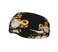 Sports Gnome Bee Yellow Floral Print Sweatband Headbands for Men & Women â€“ Breathable, Stretchy Gym Exercise Running Headband