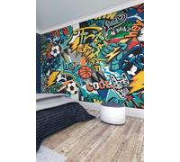 Sports Graffiti Wall Mural Origin Murals Blue W350cm x H280cm