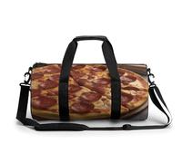 Sports Gym Bag for Men Women 3D Pizza Pepperoni Travel Gym Bag Cylindrical Workout Bag Lightweight Travel Duffle Bag for Basketball Football Weekender, style, 17.7in/9in/9in