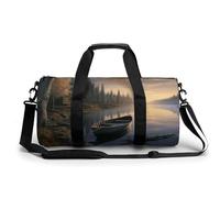 Sports Gym Bag for Men Women Canoe by The Water Travel Gym Bag Cylindrical Workout Bag Lightweight Travel Duffle Bag for Basketball Football Weekender, style, 17.7in/9in/9in