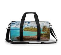 Sports Gym Bag for Men Women Caribbean Scenery Travel Gym Bag Cylindrical Workout Bag Lightweight Travel Duffle Bag for Basketball Football Weekender, style, 17.7in/9in/9in