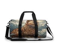 Sports Gym Bag for Men Women Cat in The Waves Travel Gym Bag Cylindrical Workout Bag Lightweight Travel Duffle Bag for Basketball Football Weekender, style-11, 17.7in/9in/9in