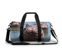 Sports Gym Bag for Men Women Cute Hippos Travel Gym Bag Cylindrical Workout Bag Lightweight Travel Duffle Bag for Basketball Football Weekender, style-41, 17.7in/9in/9in