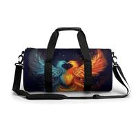 Sports Gym Bag for Men Women Fire And Water Phoenix Travel Gym Bag Cylindrical Workout Bag Lightweight Travel Duffle Bag for Basketball Football Weekender, style-4, 17.7in/9in/9in