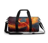 Sports Gym Bag for Men Women Orange Red Phoenix Travel Gym Bag Cylindrical Workout Bag Lightweight Travel Duffle Bag for Basketball Football Weekender, style, 17.7in/9in/9in