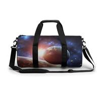 Sports Gym Bag for Men Women Planets in Space Background Travel Gym Bag Cylindrical Workout Bag Lightweight Travel Duffle Bag for Basketball Football Weekender, style-25, 17.7in/9in/9in