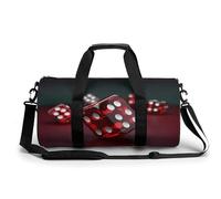 Sports Gym Bag for Men Women Red Dice Travel Gym Bag Cylindrical Workout Bag Lightweight Travel Duffle Bag for Basketball Football Weekender, style, 17.7in/9in/9in