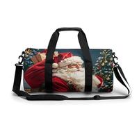 Sports Gym Bag for Men Women Santa Claus Climbed Into The Chimney Travel Gym Bag Cylindrical Workout Bag Lightweight Travel Duffle Bag for Basketball Football Weekender, style, 17.7in/9in/9in