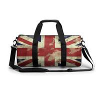 Sports Gym Bag for Men Women Vintage Union Jack British Flag Travel Gym Bag Cylindrical Workout Bag Lightweight Travel Duffle Bag for Basketball Football Weekender, style, 17.7in/9in/9in