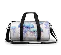 Sports Gym Bag for Men Women Watercolor 3D Jellyfish Travel Gym Bag Cylindrical Workout Bag Lightweight Travel Duffle Bag for Basketball Football Weekender, style-36, 17.7in/9in/9in