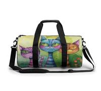 Sports Gym Bag for Women Men Travel Duffel Bag Three Cats Side by Side Weekender Bag Canvas Carry on Overnight Bag for Travel Swimming Fitness Workout Sports Duffle Bag, style, 17.7in/9in/9in