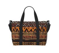 Sports Gym Bag for Women Men Travel Duffel Bag Tote African Mud Cloth Tribal Weekender Bag Canvas Carry on Overnight Bag for Travel Swimming Fitness Workout Sports Duffle Bag, Black, One Size