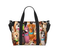 Sports Gym Bag for Women Men Travel Duffel Bag Tote Animal Cute Brown Otters Weekender Bag Canvas Carry on Overnight Bag for Travel Swimming Fitness Workout Sports Duffle Bag, Dogs, One Size