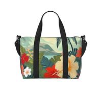 Sports Gym Bag for Women Men Travel Duffel Bag Tote Animal Cute Brown Otters Weekender Bag Canvas Carry on Overnight Bag for Travel Swimming Fitness Workout Sports Duffle Bag, Summer Hawaiian, One