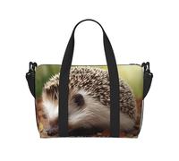 Sports Gym Bag for Women Men Travel Duffel Bag Tote Animal Cute Brown Otters Weekender Bag Canvas Carry on Overnight Bag for Travel Swimming Fitness Workout Sports Duffle Bag, Hedgehog, One Size