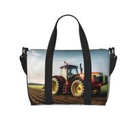 Sports Gym Bag for Women Men Travel Duffel Bag Tote Animal Cute Brown Otters Weekender Bag Canvas Carry on Overnight Bag for Travel Swimming Fitness Workout Sports Duffle Bag, Tractor Farm, One Size