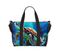 Sports Gym Bag for Women Men Travel Duffel Bag Tote Animal Cute Brown Otters Weekender Bag Canvas Carry on Overnight Bag for Travel Swimming Fitness Workout Sports Duffle Bag, Sea Turtles Diamond