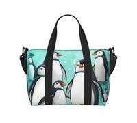 Sports Gym Bag for Women Men Travel Duffel Bag Tote Animals Goat Weekender Bag Canvas Carry on Overnight Bag for Travel Swimming Fitness Workout Sports Duffle Bag, Cute Penguins, One Size