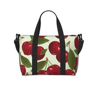 Sports Gym Bag for Women Men Travel Duffel Bag Tote Animals Goat Weekender Bag Canvas Carry on Overnight Bag for Travel Swimming Fitness Workout Sports Duffle Bag, Cherry Fruit, One Size