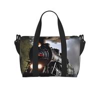 Sports Gym Bag for Women Men Travel Duffel Bag Tote Animals Goat Weekender Bag Canvas Carry on Overnight Bag for Travel Swimming Fitness Workout Sports Duffle Bag, Steam Train, One Size
