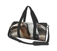 Sports Gym Bag for Women Men Travel Duffel Bag Tote Animals Goat Weekender Bag Canvas Carry on Overnight Bag for Travel Swimming Fitness Workout Sports Duffle Bag, Black, One Size
