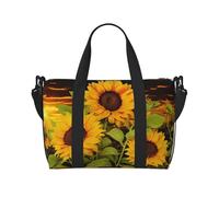 Sports Gym Bag for Women Men Travel Duffel Bag Tote Army Digital Camouflage Weekender Bag Canvas Carry on Overnight Bag for Travel Swimming Fitness Workout Sports Duffle Bag, Sun Flower, One Size