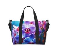 Sports Gym Bag for Women Men Travel Duffel Bag Tote Army Digital Camouflage Weekender Bag Canvas Carry on Overnight Bag for Travel Swimming Fitness Workout Sports Duffle Bag, Colorful Orchids Flower,