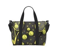 Sports Gym Bag for Women Men Travel Duffel Bag Tote Army Digital Camouflage Weekender Bag Canvas Carry on Overnight Bag for Travel Swimming Fitness Workout Sports Duffle Bag, Funny Tennis Racquets And