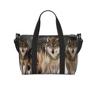 Sports Gym Bag for Women Men Travel Duffel Bag Tote Austin Texas Weekender Bag Canvas Carry on Overnight Bag for Travel Swimming Fitness Workout Sports Duffle Bag, Pack Of Wolves, One Size