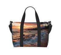 Sports Gym Bag for Women Men Travel Duffel Bag Tote Beach Maui Hawaii Sunset Sea Waves Clouds Weekender Bag Canvas Carry on Overnight Bag for Travel Swimming Fitness Workout Sports Duffle Bag, Beach