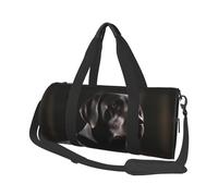 Sports Gym Bag for Women Men Travel Duffel Bag Tote Black Labrador Weekender Bag Canvas Carry on Overnight Bag for Travel Swimming Fitness Workout Sports Duffle Bag, Black, One Size