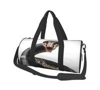 Sports Gym Bag for Women Men Travel Duffel Bag Tote Cobra Snake Weekender Bag Canvas Carry on Overnight Bag for Travel Swimming Fitness Workout Sports Duffle Bag, Black, One Size