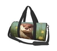 Sports Gym Bag for Women Men Travel Duffel Bag Tote Cute otter Weekender Bag Canvas Carry on Overnight Bag for Travel Swimming Fitness Workout Sports Duffle Bag, Black, One Size