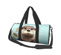 Sports Gym Bag for Women Men Travel Duffel Bag Tote Cute otter Weekender Bag Canvas Carry on Overnight Bag for Travel Swimming Fitness Workout Sports Duffle Bag, Black, One Size