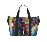 Sports Gym Bag for Women Men Travel Duffel Bag Tote Cute Purple Butterfly Weekender Bag Canvas Carry on Overnight Bag for Travel Swimming Fitness Workout Sports Duffle Bag, Colorful Elephant, One Size