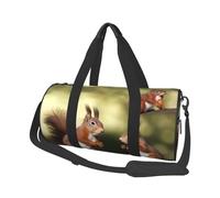 Sports Gym Bag for Women Men Travel Duffel Bag Tote Cute Squirrels Weekender Bag Canvas Carry on Overnight Bag for Travel Swimming Fitness Workout Sports Duffle Bag, Black, One Size