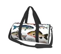 Sports Gym Bag for Women Men Travel Duffel Bag Tote Different Fish Weekender Bag Canvas Carry on Overnight Bag for Travel Swimming Fitness Workout Sports Duffle Bag, Black, One Size