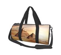 Sports Gym Bag for Women Men Travel Duffel Bag Tote Egyptian Pyramid in Desert Weekender Bag Canvas Carry on Overnight Bag for Travel Swimming Fitness Workout Sports Duffle Bag, Black, One Size
