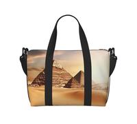 Sports Gym Bag for Women Men Travel Duffel Bag Tote Egyptian Pyramid in Desert Weekender Bag Canvas Carry on Overnight Bag for Travel Swimming Fitness Workout Sports Duffle Bag, Black, One Size