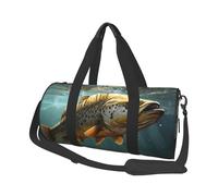 Sports Gym Bag for Women Men Travel Duffel Bag Tote Fly Fish Weekender Bag Canvas Carry on Overnight Bag for Travel Swimming Fitness Workout Sports Duffle Bag, Black, One Size