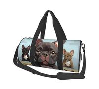 Sports Gym Bag for Women Men Travel Duffel Bag Tote French Bulldog Dog Cute Weekender Bag Canvas Carry on Overnight Bag for Travel Swimming Fitness Workout Sports Duffle Bag, Black, One Size