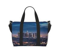 Sports Gym Bag for Women Men Travel Duffel Bag Tote Funny Giraffe Weekender Bag Canvas Carry on Overnight Bag for Travel Swimming Fitness Workout Sports Duffle Bag, Los Angeles Skyline, One Size