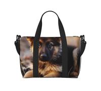 Sports Gym Bag for Women Men Travel Duffel Bag Tote German Shepherd Puppy Weekender Bag Canvas Carry on Overnight Bag for Travel Swimming Fitness Workout Sports Duffle Bag, German Shepherd Puppy, One