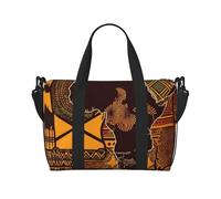 Sports Gym Bag for Women Men Travel Duffel Bag Tote Golf Course Weekender Bag Canvas Carry on Overnight Bag for Travel Swimming Fitness Workout Sports Duffle Bag, African Map Ethnic Pattern, One Size