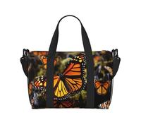 Sports Gym Bag for Women Men Travel Duffel Bag Tote Heaps of Orange Monarch Butterflies Weekender Bag Canvas Carry on Overnight Bag for Travel Swimming Fitness Workout Sports Duffle Bag, Heaps Of