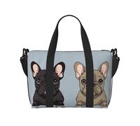 Sports Gym Bag for Women Men Travel Duffel Bag Tote Husky Dog Weekender Bag Canvas Carry on Overnight Bag for Travel Swimming Fitness Workout Sports Duffle Bag, French Bulldog, One Size