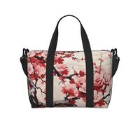 Sports Gym Bag for Women Men Travel Duffel Bag Tote Japanese Floral Cherry Blossom Weekender Bag Canvas Carry on Overnight Bag for Travel Swimming Fitness Workout Sports Duffle Bag, Japanese Floral